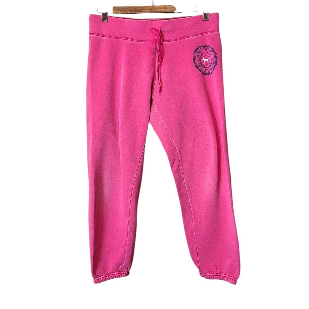 Y2K Victoria's Secret PINK Spell Out Varsity Sweatpants Size S Casual Athleisure